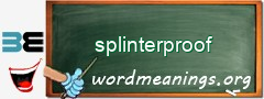 WordMeaning blackboard for splinterproof